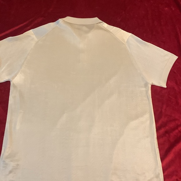 Stacy Adams NWT Slinky Shimmer Beige Tonal Patterned Dressy Polo Shirt Size 3X - Picture 6 of 8